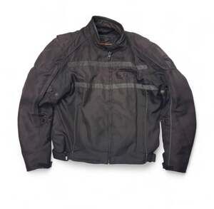 Custom Bilt Motorcycle Jacket Size L Black Textile Riding